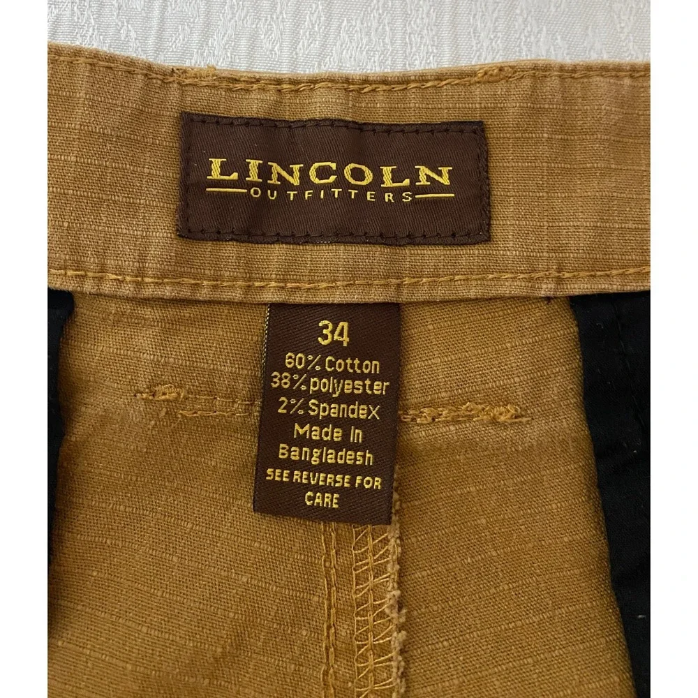 Lincoln‎ Outfitters Workwear Mens Brown Ripstop Cargo Shorts Size 34
